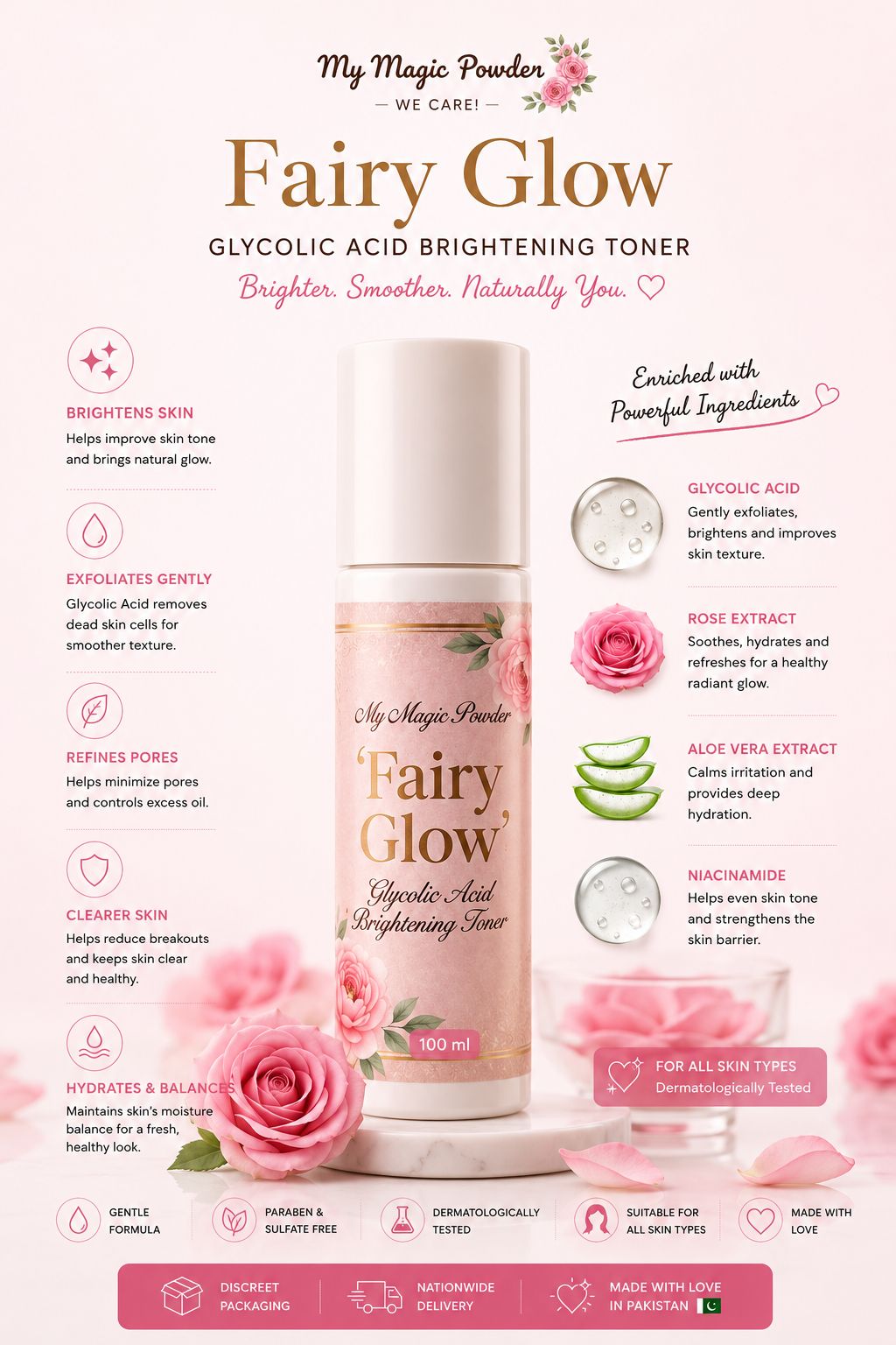 Fairy Glow Glycolic Acid Brightening Toner - My Magic Powder