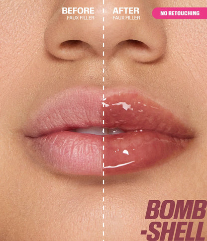 Huda Beauty Faux Filler Extra Shine Lip Gloss – High-Shine Plumping Gloss