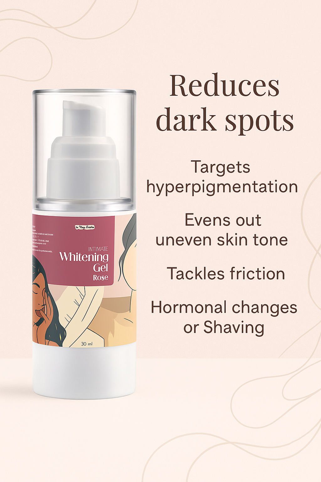 Intimate Whitening Gel – Rose | Natural Intimate Brightening Solution - mymagicpowder